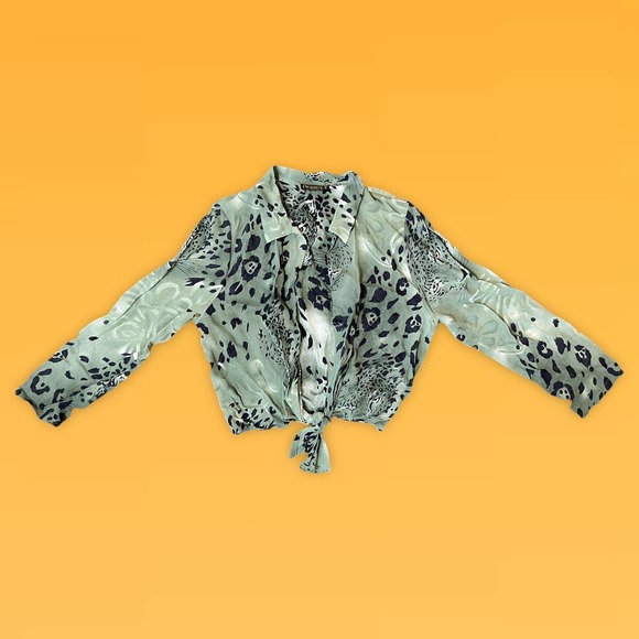 vintage picadilly fashion jaguar print blouse - Picture 5 of 7